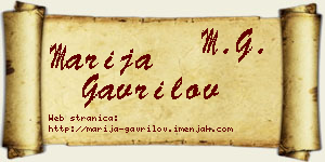 Marija Gavrilov vizit kartica